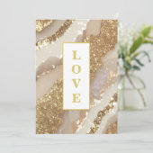 *~アイボリーラブAR66 QR + RSVP Agate 結婚's 招待状 (スタンド正面)