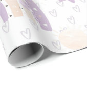 アイボリーラベンダーボホレインボーベビーガールシャワー ラッピングペーパー (ロールコーナー)