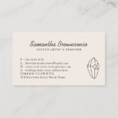 アイボリーリネンカラーストーンダイヤモンド 名刺 (裏面)