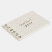 アイボリーリネンルックカスタムウェディングゲストブック ゲストブック (コーナー)