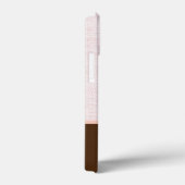 アイボリーリネン織布、ピンク&ブラウンカラーブロック Case-Mate iPhoneケース (裏面 / 右)