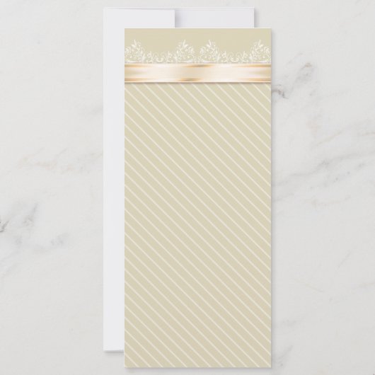 アイボリーリボン金ゴールドストライプ結婚式招待状S4 招待状 (裏面)