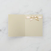 アイボリーリボン ゴールドストライプス ブランク サンキューカード (内部)