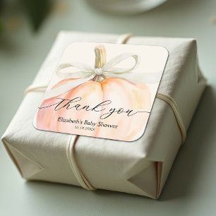 アイボリーリボン　リトルパンプキン　ベイビーシャワー スクエアシール