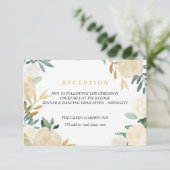 アイボリーリースウェディングレセプション詳細ピンク 招待状 (スタンド正面)