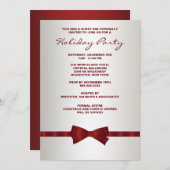 アイボリーレッドボウタイクリス企業のマスパーティー 招待状 (正面/裏面)