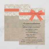 アイボリーレースアンドバーラップルックコーラルアコモデーションカード エンクロージャーカード (正面/裏面)