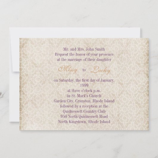 アイボリーレース招待状 招待状 (裏面)