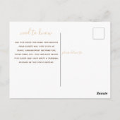 アイボリーレース日付を保存はがき – シャンパンイエロー ポストカード (裏面)