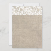 アイボリーレース&バーラップ結婚式招待状 招待状 (裏面)