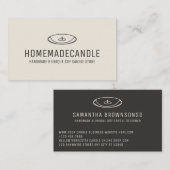 アイボリーロミニマルゴ自家製キャンドルワックス糸 名刺 (正面/裏面)