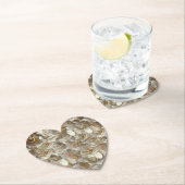 アイボリーローズパターン - エレガントな花の芸術 ペーパーコースター (インサイチュ)