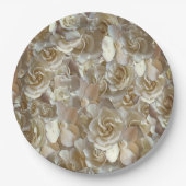 アイボリーローズパターン - エレガントな花の芸術 ペーパープレート (正面)