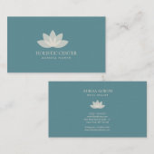 アイボリーロータスフラワー名前をカスタムするヨガ 名刺 (正面/裏面)