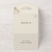 アイボリーワイルドフラワーガーデン秋ボタニッ結婚クス オールインワン招待状 (外側)