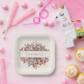 アイボリーワインベリー離れ&カスタマイズ可能な植物学 ペーパープレート (パーティー)