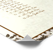 アイボリーヴィンテージの鳥の座席表 ポスター (角)