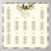 アイボリーヴィンテージの鳥の座席表 ポスター (正面)