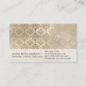 *~*アイボリーヴィンテージアンティーク樹齢虹色ダマスク 名刺 (裏面)