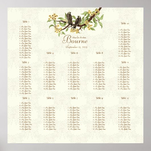 アイボリーヴィンテージラブバード ポスター (正面)