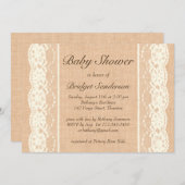 アイボリーヴィンテージレースベビーシャワー招待状 招待状 (正面/裏面)
