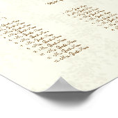 アイボリーヴィンテージ鳥イエロー開花12テーブル ポスター (角)