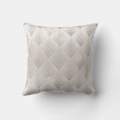 アイボリー三角形グレーアールデコジオメトリ矢印 クッション (裏面)