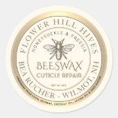 アイボリー上の縁どBeeswaxCutiles修理金ゴールド ラウンドシール (正面)