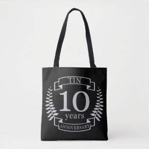 アイボリー伝統的結婚記念日10年 トートバッグ