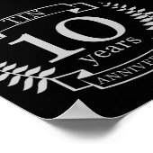 アイボリー伝統的結婚記念日10年 ポスター (角)