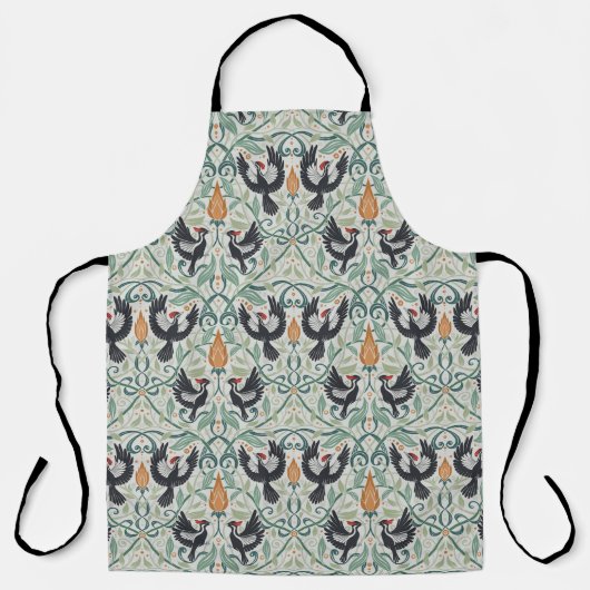 アイボリー入りキツツキ エプロン (正面)