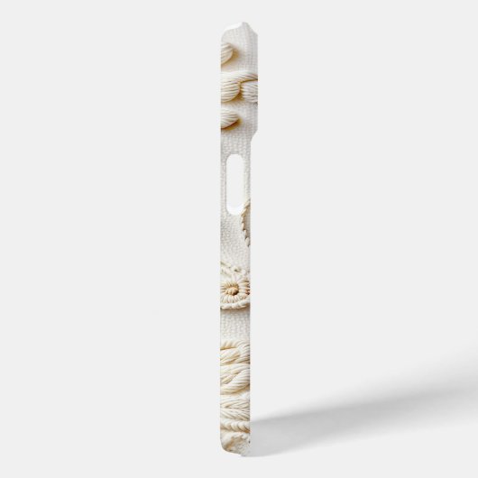 アイボリー刺繍フローラデザイン Case-Mate iPhoneケース (裏面 / 右)