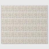 アイボリー刺繍花 ラッピングペーパー (フラット)