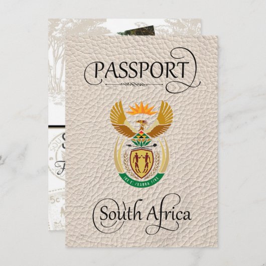 アイボリー南アフリカのパスポート日付を保存 セーブザデート (正面/裏面)