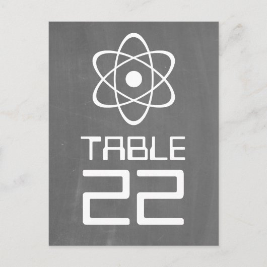 アイボリー原子板テーブル番号はがき ポストカード (正面)