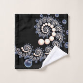 アイボリー及びブルーパールスパイラルバスタオルセット バスタオルセット (ウォッシュタオル)