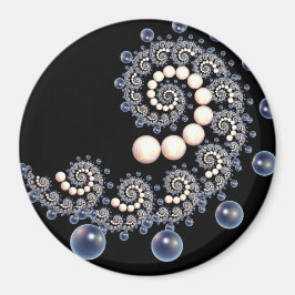 アイボリー及びブルーパールスパイラルマグネット マグネット