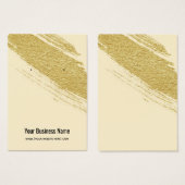 アイボリー及び金ゴールドブラシ耳飾り表示カード (正面&裏面)