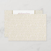 アイボリー及び金ゴールドRSVPのメッセージカード 出欠カード (正面/裏面)