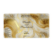 アイボリー及び金箔化粧品落としボトルラベル ラベル (正面)