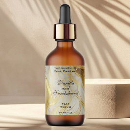 アイボリー及び金箔化粧品落としボトルラベル ラベル