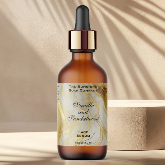 アイボリー及び金箔化粧品落としボトルラベル ラベル