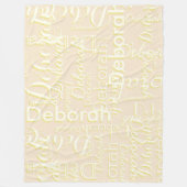 アイボリー名オンシャンパンタイムレススタイル フリースブランケット (正面)