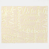 アイボリー名オンシャンパンタイムレススタイル フリースブランケット (正面(横))