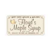 アイボリー地に金箔のメープルシロップ用宛名ラベル ラベル (正面)