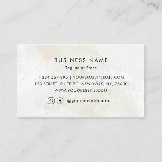 アイボリー大理石カスタムロゴビジネスアポイントメントカード 予約カード (裏面)