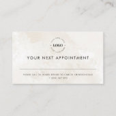 アイボリー大理石カスタムロゴビジネスアポイントメントカード 予約カード (正面)