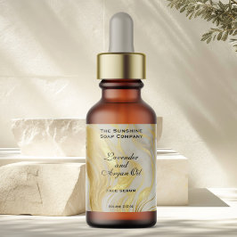 アイボリー大理石&金ゴールド化粧品ドロッパーボトル ラベル