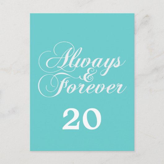 アイボリー常に&永遠テーブル番号はがき ポストカード (正面)