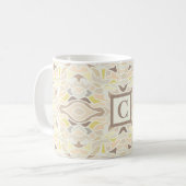 アイボリー幾何学的抽象芸術パターン コーヒーマグカップ (正面左)